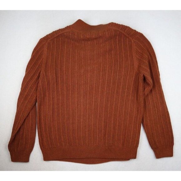 TASSO ELBA - MEN'S ORANGE 1/4 ZIP PULLOVER SWEATER - SIZE L - Picture 7 of 8